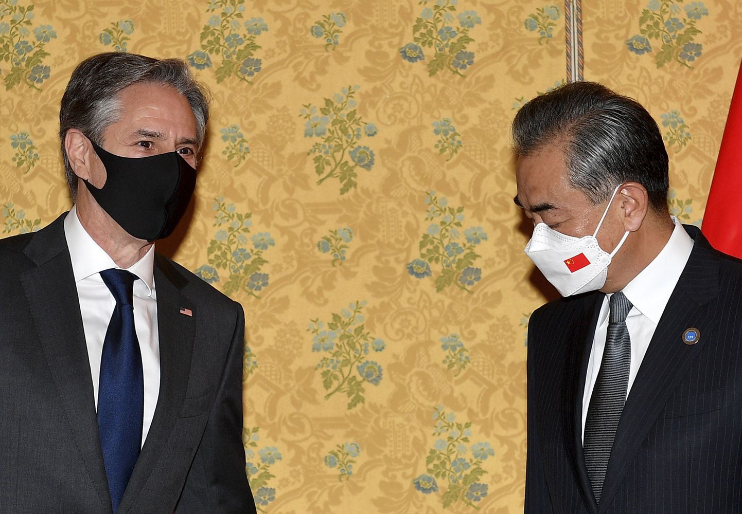 USA välisminister Antony Blinken ja Hiina välisminister Wang Yi Roomas 31. oktoober 2021.