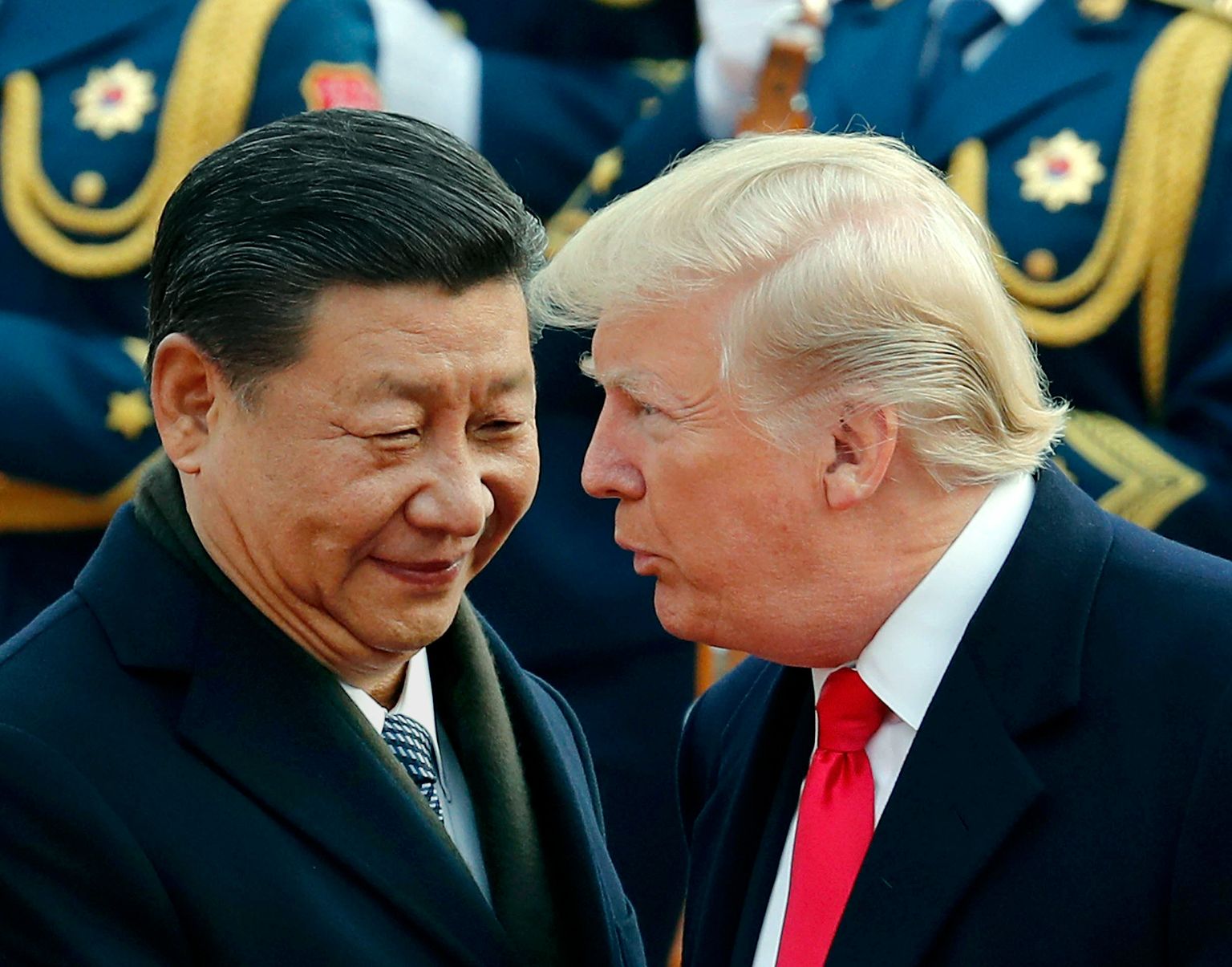 Ķīnas un ASV prezidenti:  Sji Dzjiņpins un Donalds Tramps.
