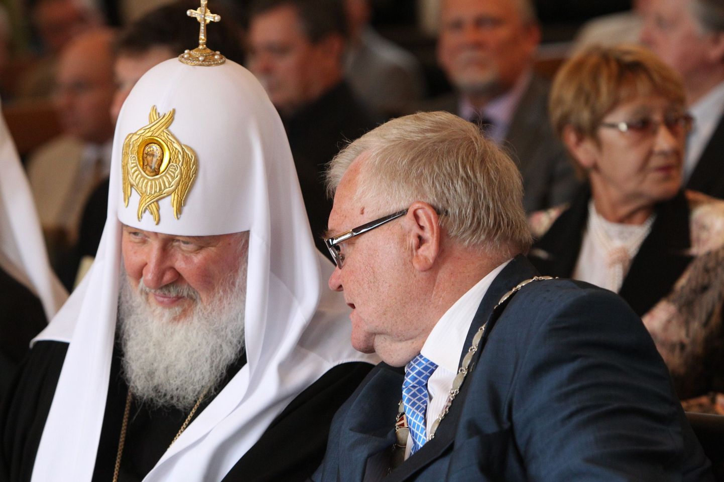 Патриарх Кирилл и Эдгар Сависаар во время визита патриарха в Эстонию