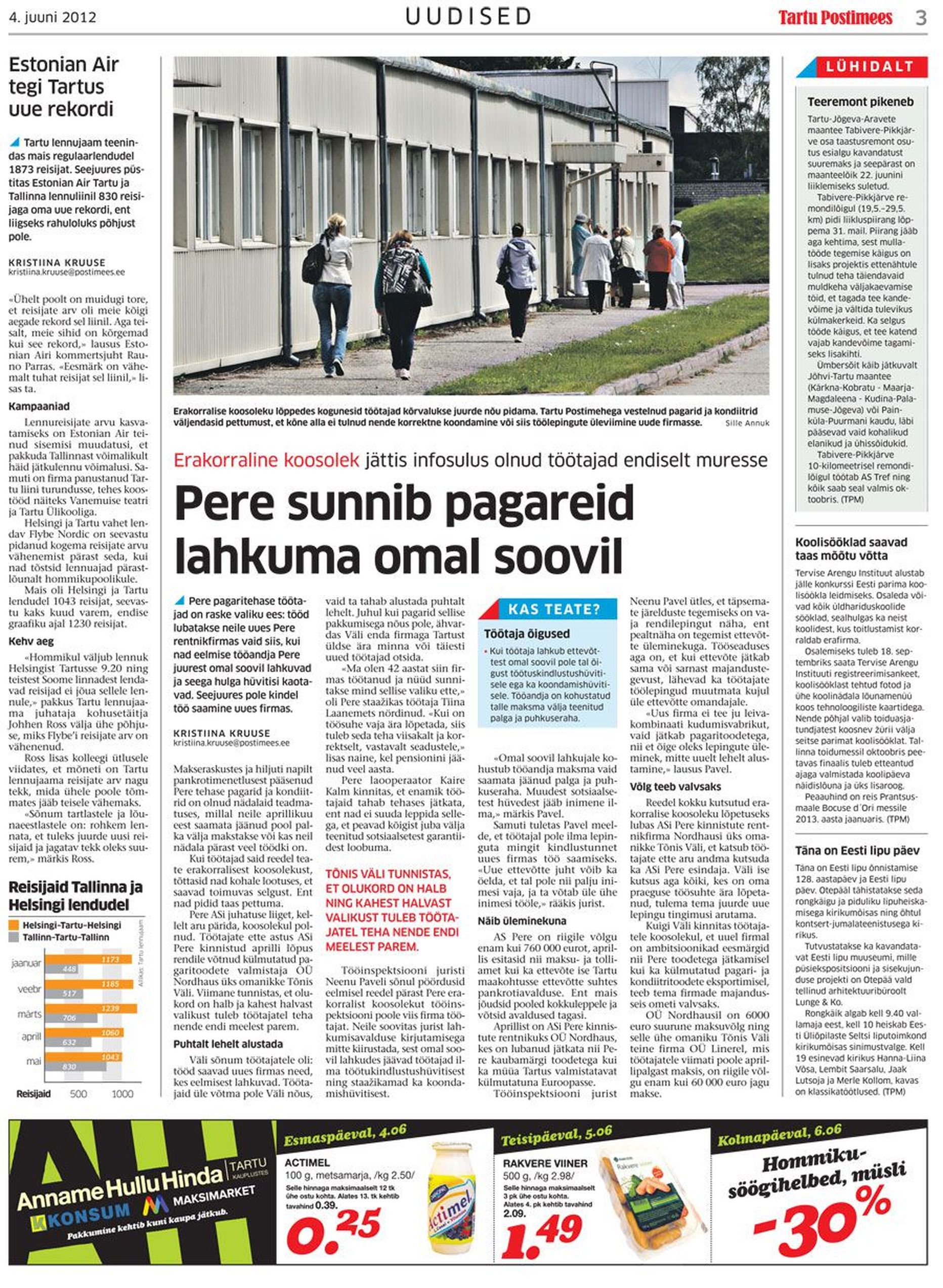 Tartu Postimees kirjutas AS Pere probleemidest 4. juunil.