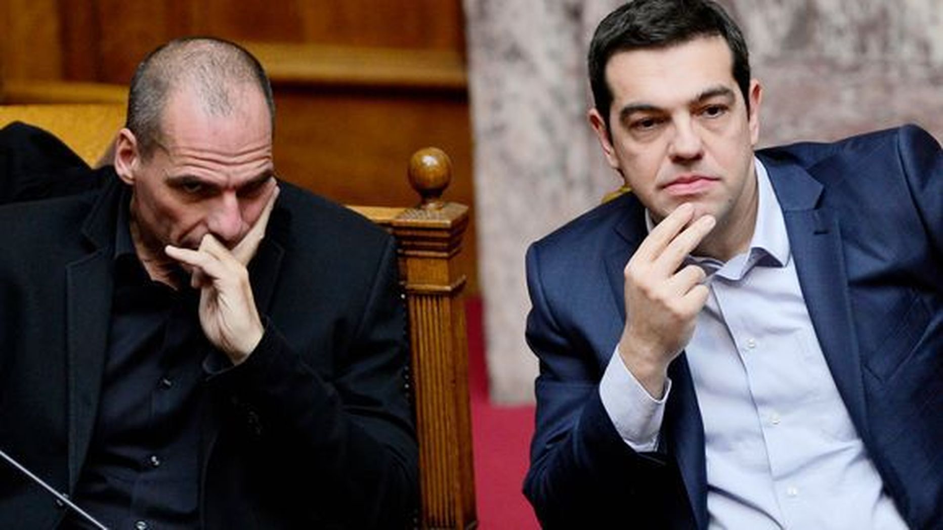 Kreeka rahandusminister Gianis Varoufakis (vasakul) ja peaminister Alexis Tsipras.