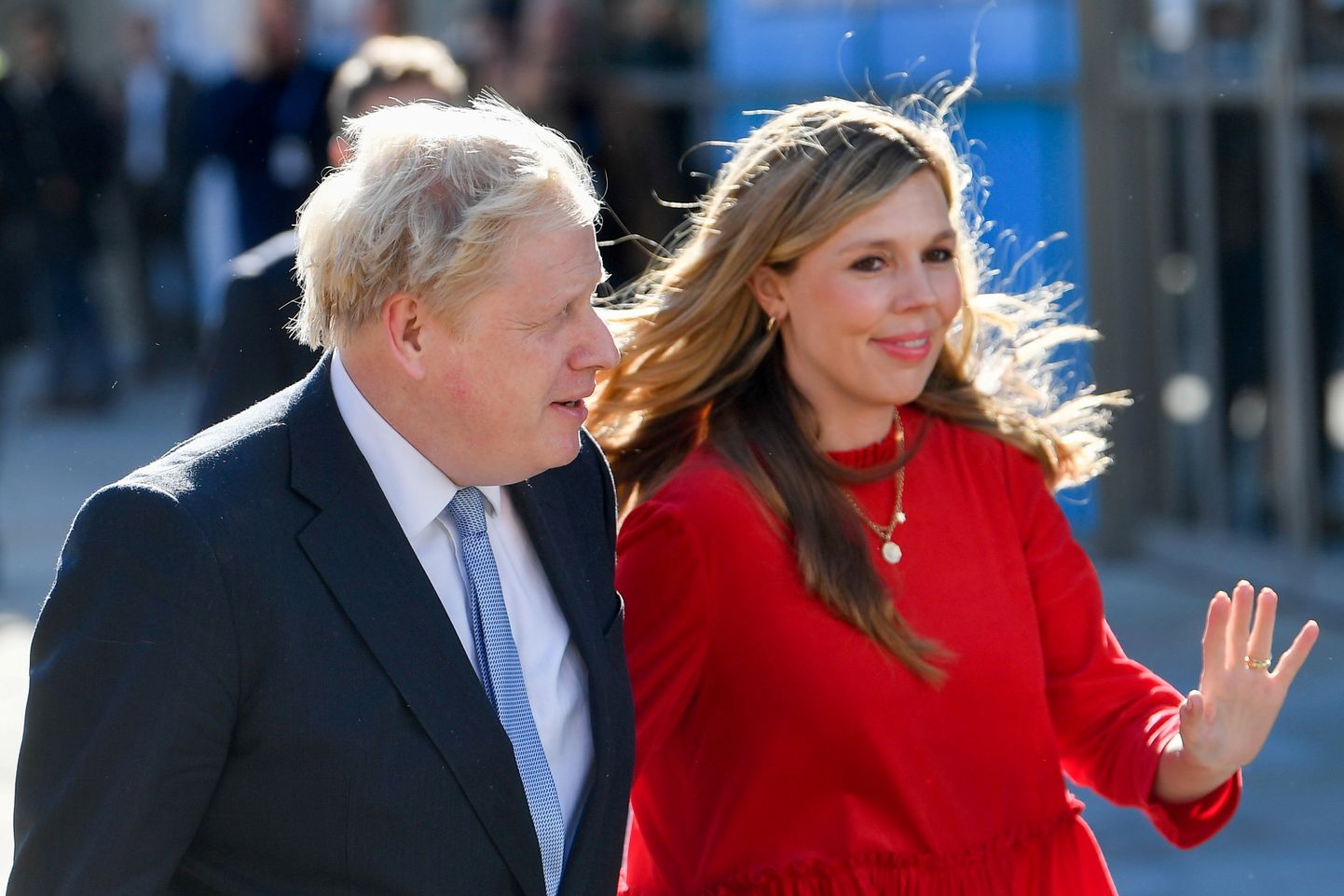 Briti peaminister Boris Johnson ja ta naine Carrie Johnson oktoobris 2021 konservatiivse partei kongressil Manchesteris