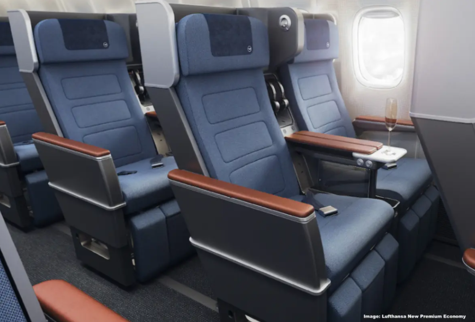 Lufthansa uues Premium Economy klassis saavad istmed asetsema kestakestes, mis takistavad tagapool istujale langetatud seljatoega sülle vajumist.