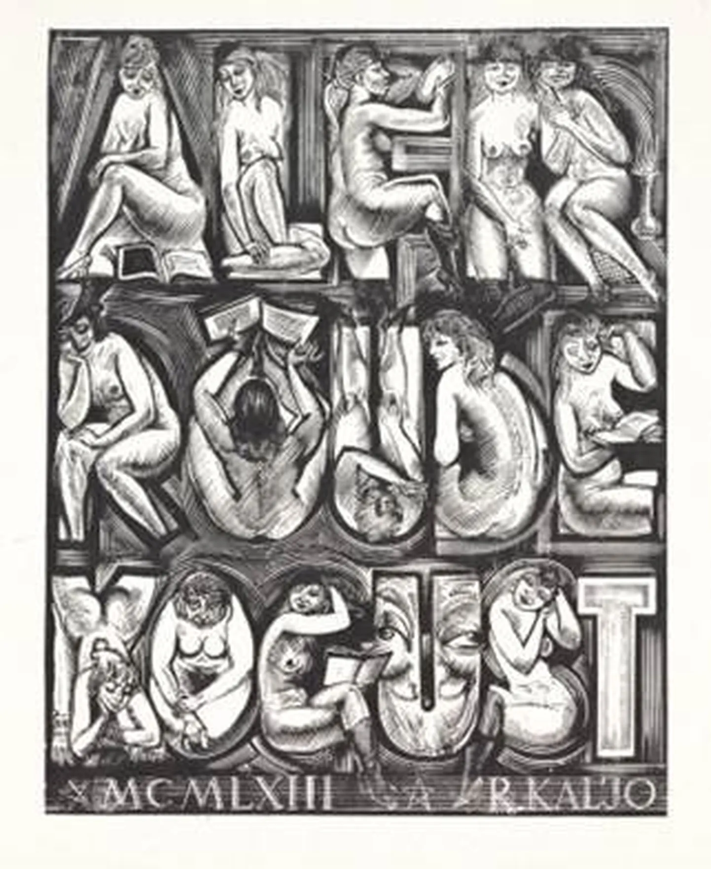 Richard Kaljo. Alfred Rõude eksliibris. Puugravüür. 1963. Eesti Kunstimuuseum