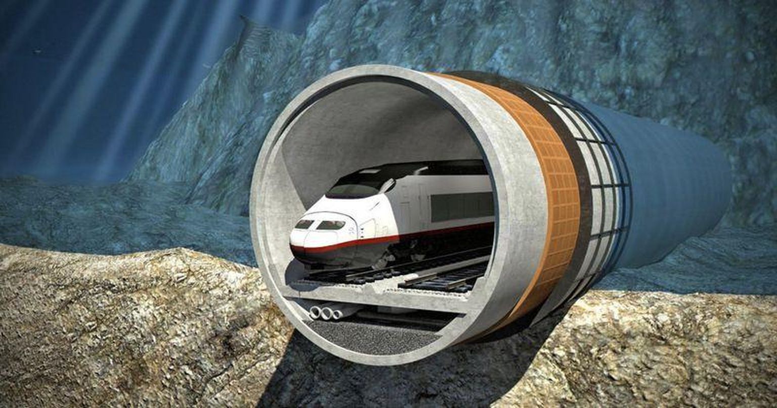 Mööda merepõhja kulgevas tunnelis sõidaksid rongid.
