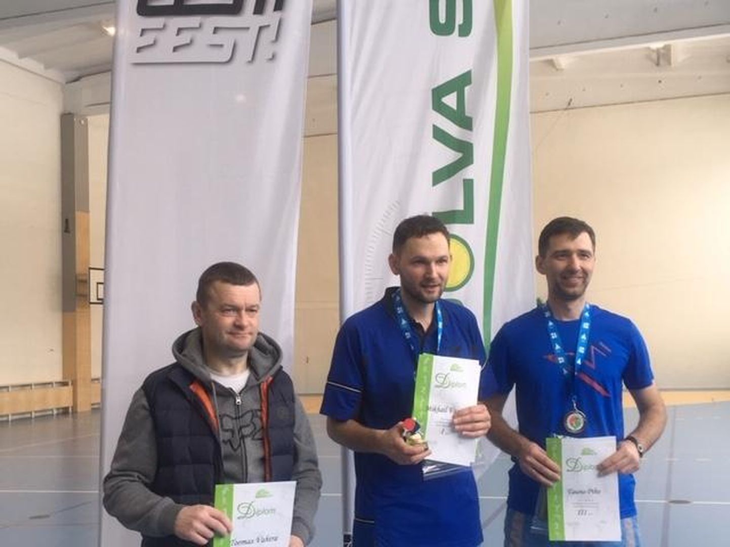Meesteklassi absuluut- arvestuse esikolmikusse jõudsid Toomas Vahtra (vasakult), Mikhail Vasiletc ja Tauno Piho. 