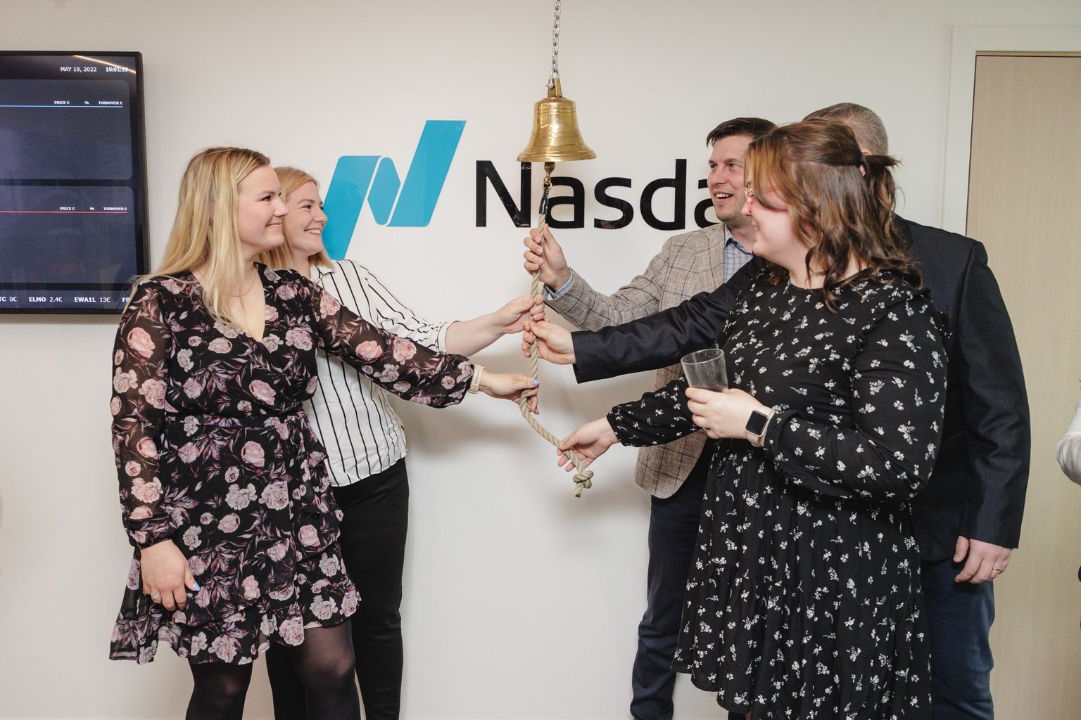 19.05.2022, Tallinn. Eesti ettevõte Punktid Technologies helistab avatuks oma esimese kauplemispäeva Nasdaq First North turul.