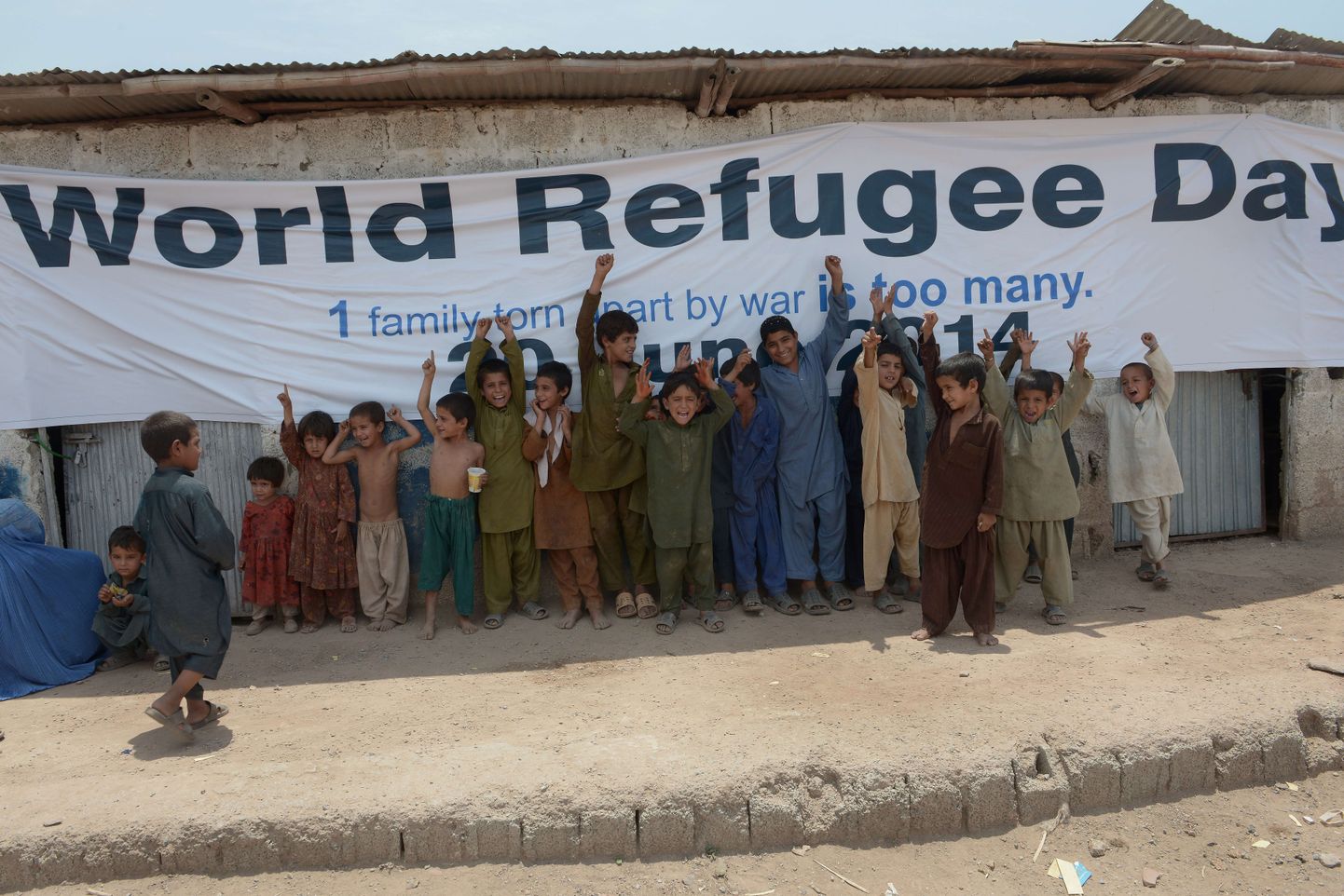 Afgaani pagulaslapsed ÜRO laagris.