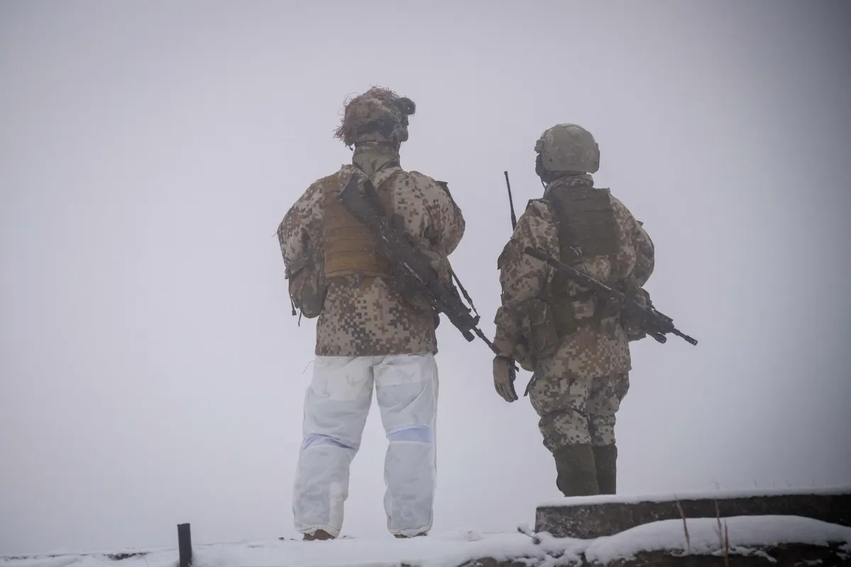 NATO soldiers getting to know the intricacies of Latvian winter during Exercise Winter Shield, November 2011.