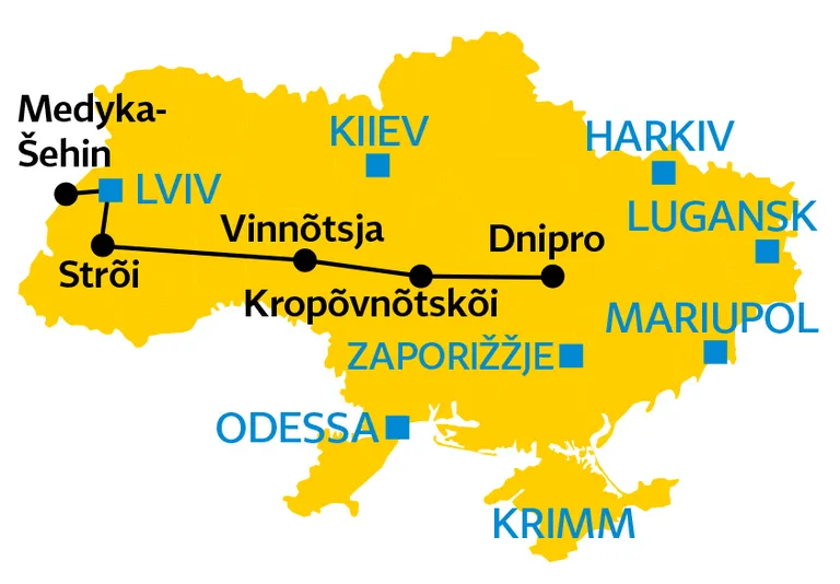 Inna Šulženko teekond läbi Ukraina.