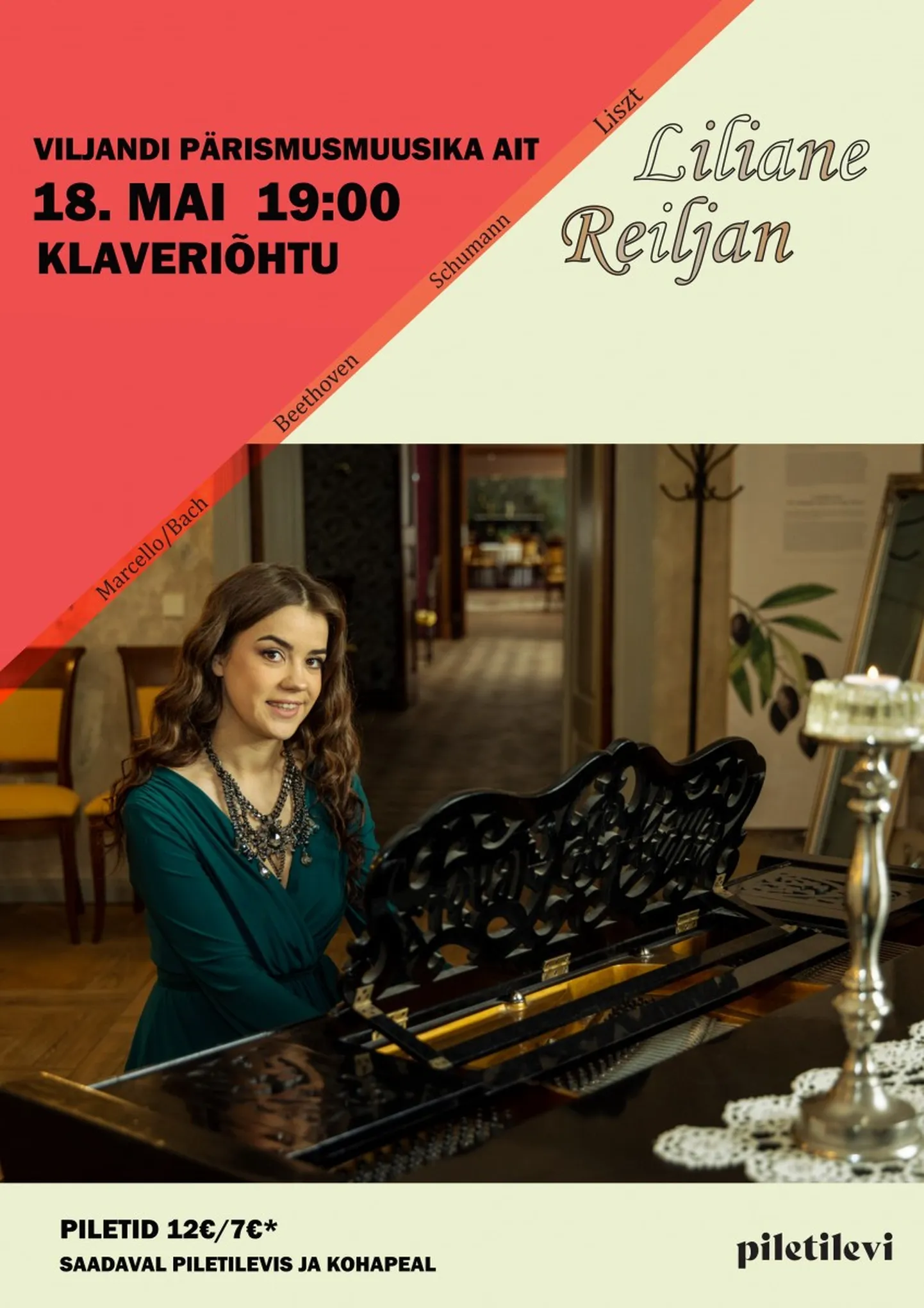 Pärimusmuusika aidas tuleb Liliane Reiljani klaveriõhtu.