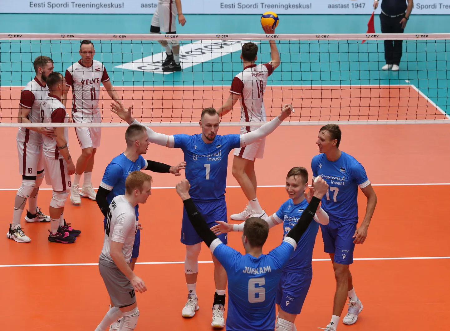 Eesti meeste võrkpallikoondis 3:1 Kuldliiga võidumängus Läti üle.
