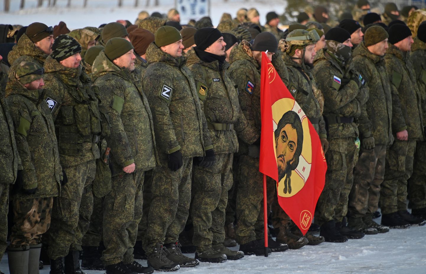 Venemaa reservistid, kes saadeti Ukrainasse sõdima. Foto on tehtud 6. jaanuaril 2023 Omskis
