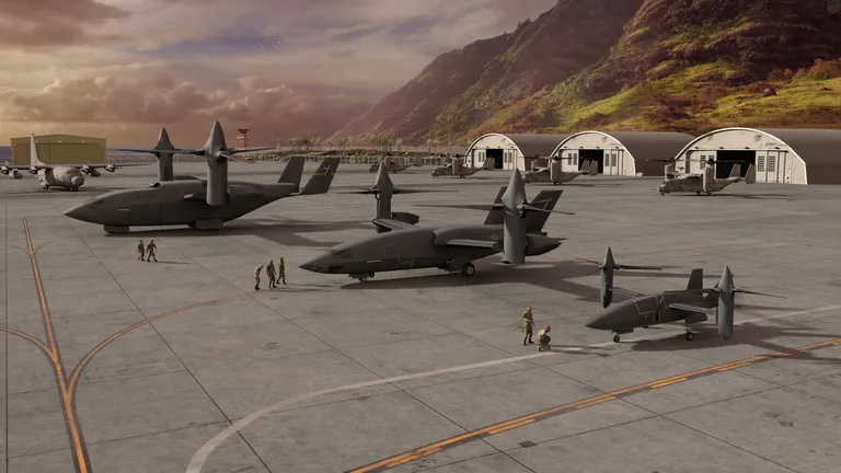 Avioane care așteaptă la aeroport.  De fapt, noul avion nu trebuie să fie pe pistă pentru a decola, iar nici măcar asistența piloților nu este direct necesară pentru a se deplasa prin aer.