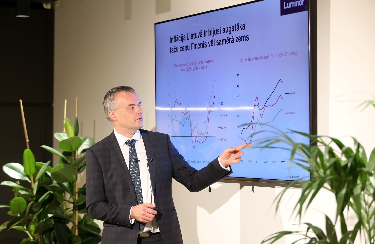 Bankas "Luminor" galvenais ekonomists Pēteris Strautiņš prezentē jaunāko Latvijas un Baltijas ekonomikas apskatu.