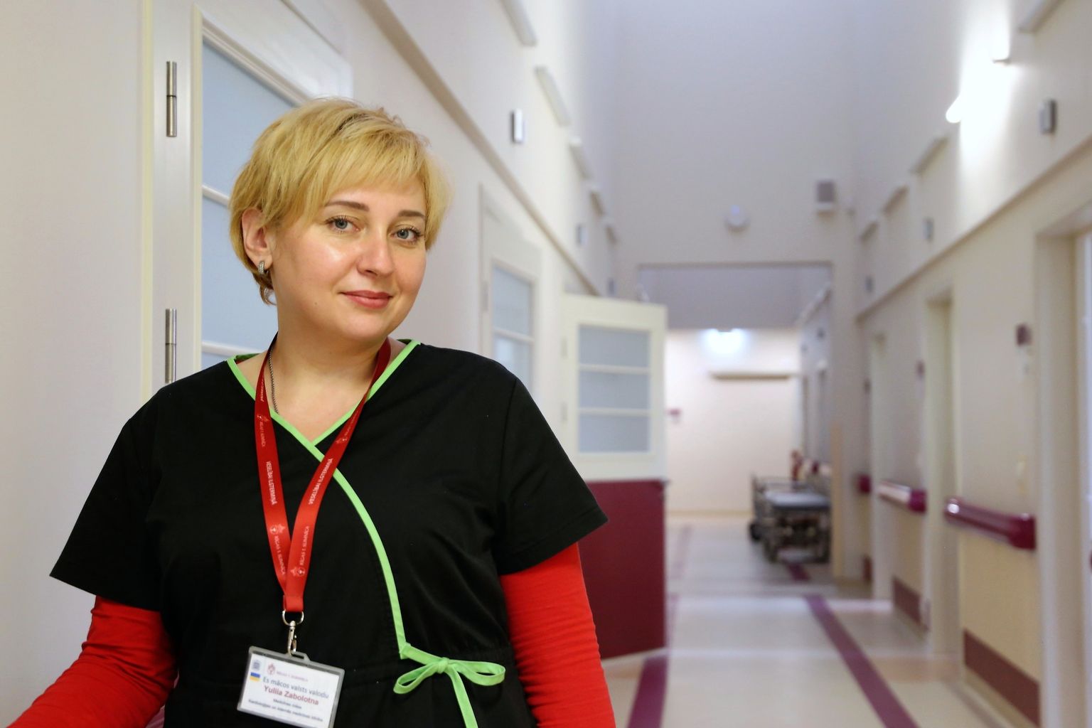 Jūlija Zabolotna, 1. slimnīcas medicīnas māsa no Ukrainas.