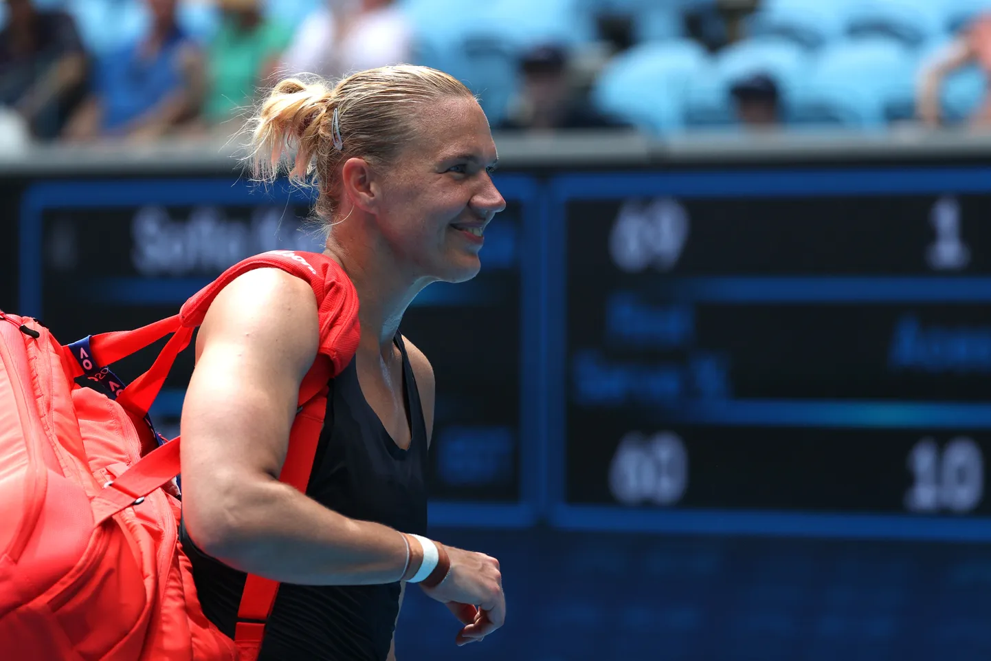 Kaia Kanepi pärast Sofia Kenini alistamist.