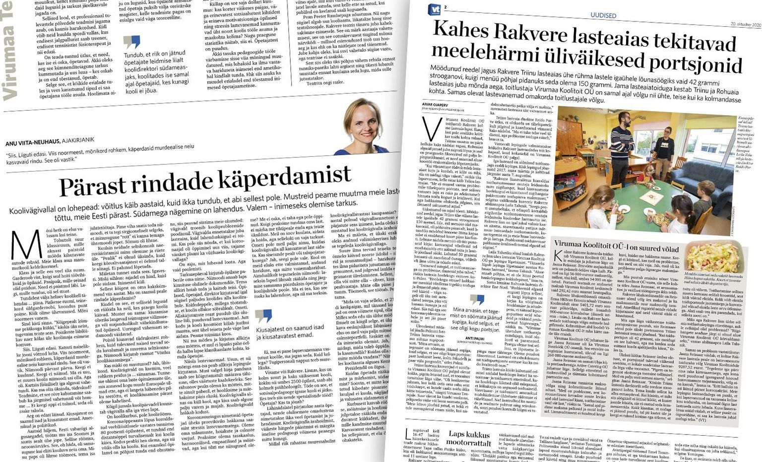 Eelmise aasta maakonnalehtede parima uudise tiitlit püüab Aivar Ojaperve uudisesari Virumaa Koolitoidu saagast. Arvamuslugude nominentide seas on Anu Viita-Neuhausi kirjutis koolivägivallast.