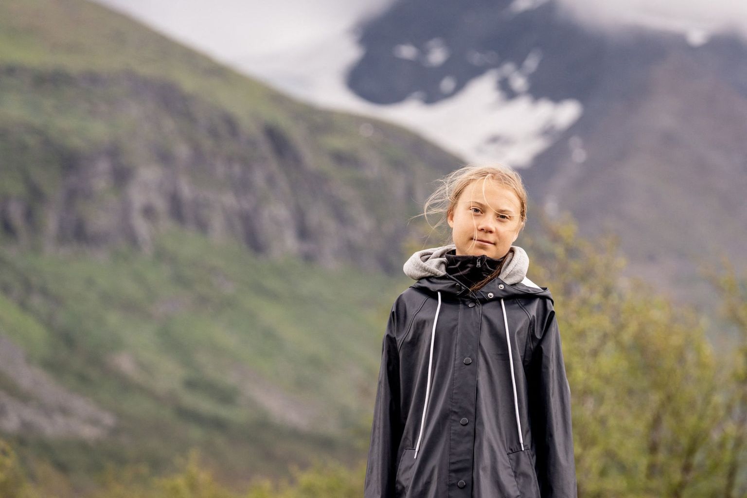 Kliimaaktivist Greta Thunberg 13. juulil 2021 Lapimaal Akka mäel