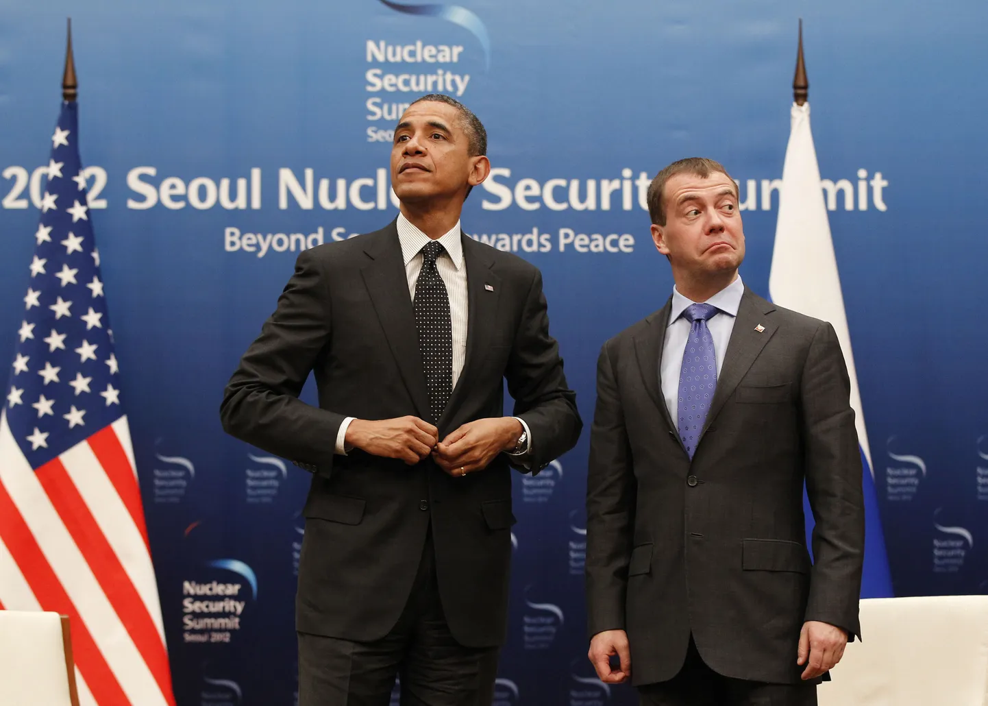USA president Barack Obama ja Vene president Dmitri Medvedev eile Soulis.