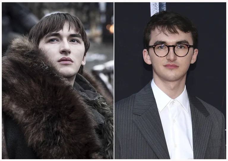 Isaac Hempstead Wright «Troonide mängu» tegelase Bran Starkina (vasakul) ja igapäevaelus