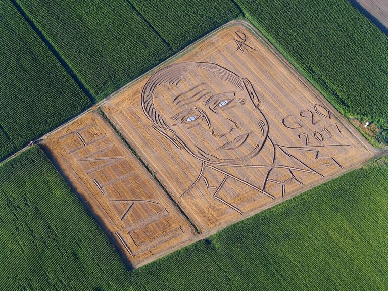 Vladimir Putini portree Itaalia põllul