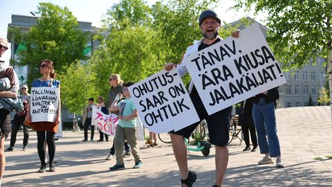 FOTOD ⟩ Tallinna südalinnas avaldati meelt ohutussaarte vastu