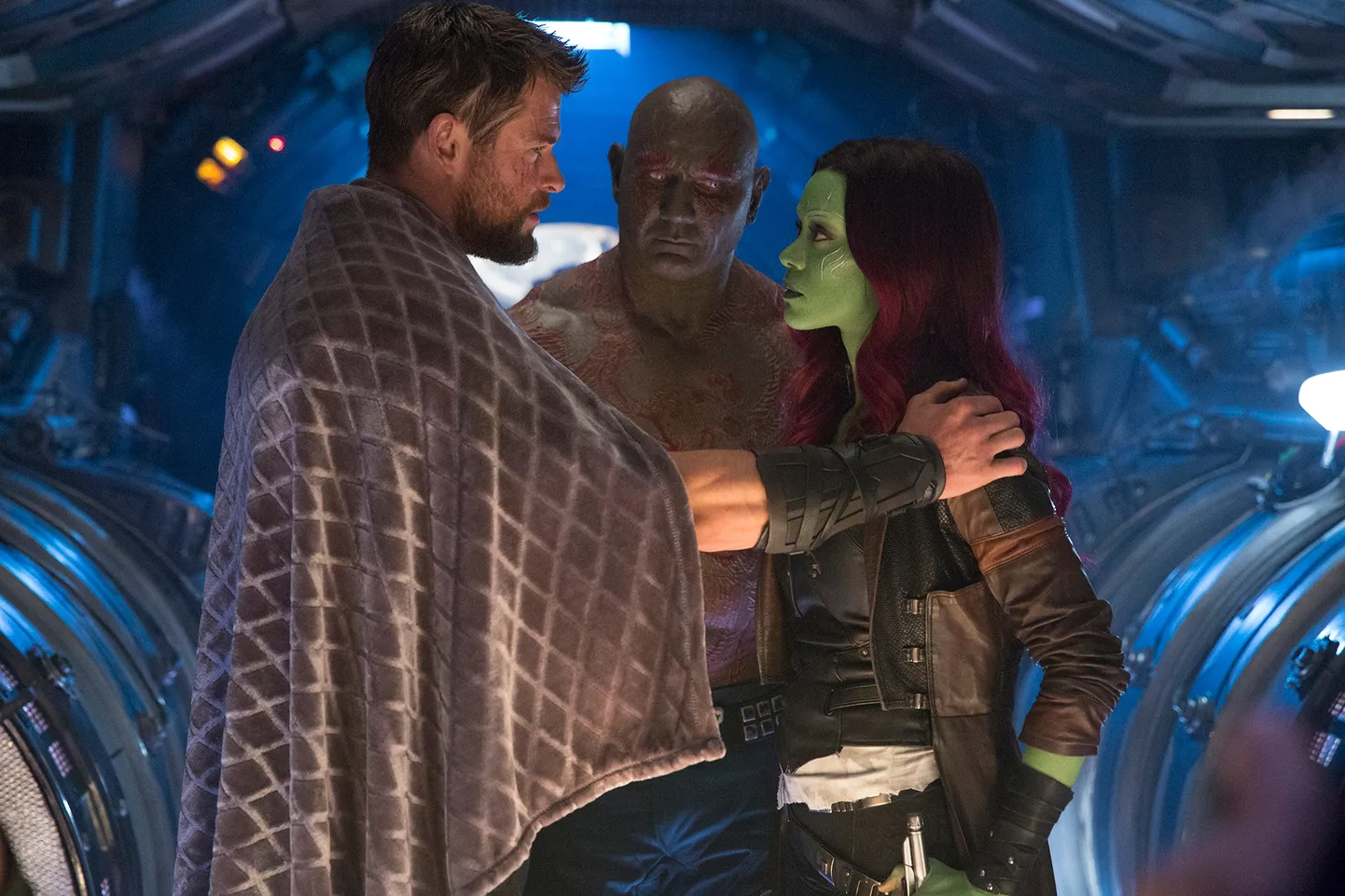 Chris Hemsworth, Zoe Saldana & Dave Bautista filmis «Tasujad: Igaviku sõda»