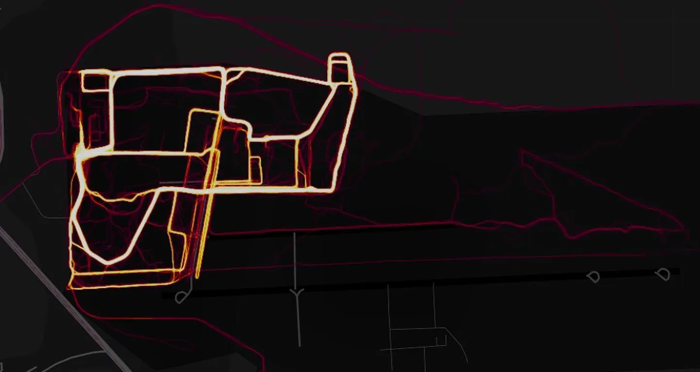 Strava terviserakenduse soojuskaart Nigeri sõjaväebaasist.