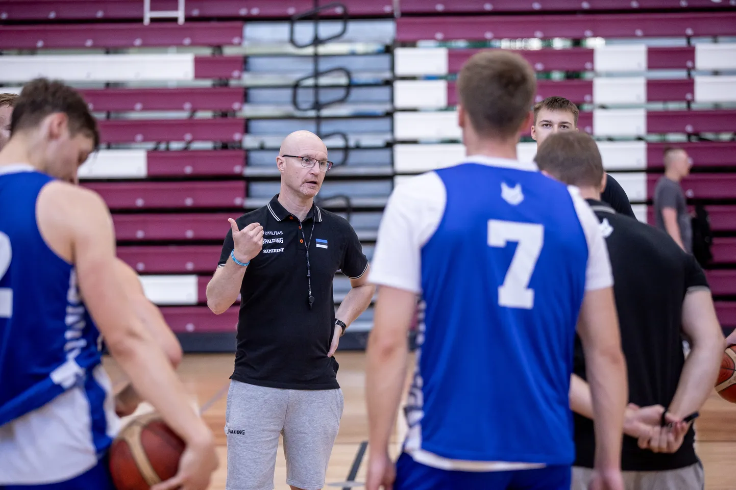 Eesti meeste korvpallikoondise treening.