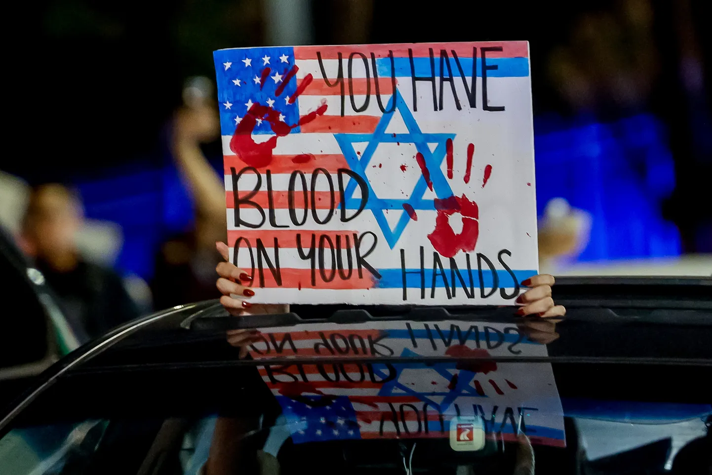 Palestīniešu atbalsta demonstrācija pie Izraēlas konsulāta Atlantā, ASV Džordžijas štatā