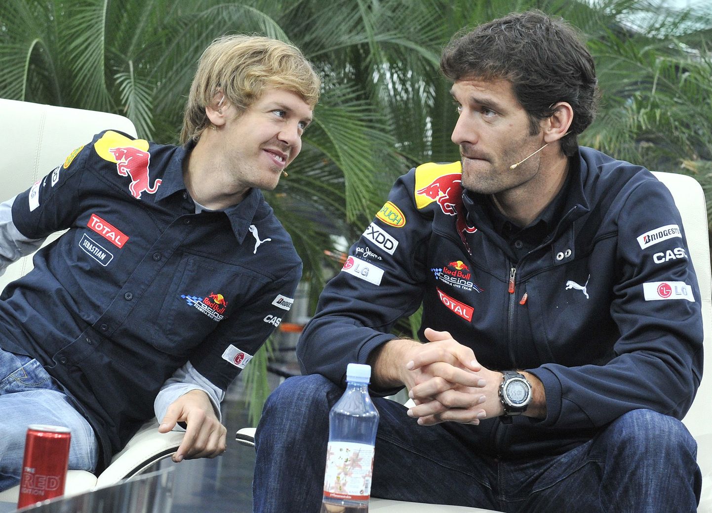 Sebastian Vettel (vasakul) ja Mark Webber.