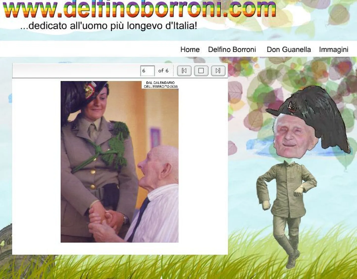 I maailmasõja veteranil Delfino Borronil on olemas oma kodulehekülg.