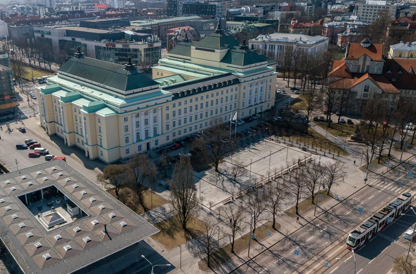 Rahvusooper Estonia juurdeehitise asukoht.