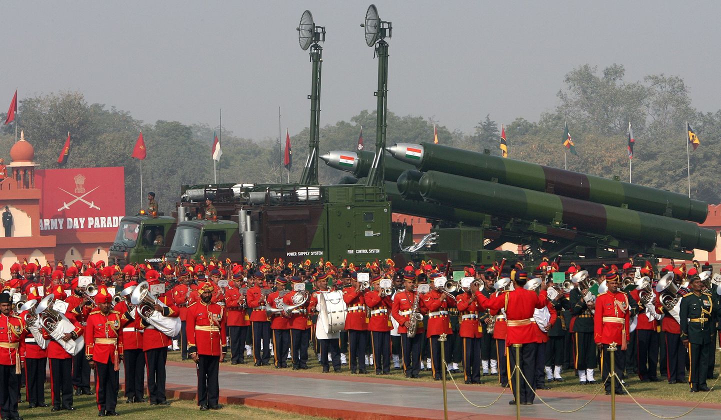 India armeeparaadil eelmisel nädalal näidatud Brahmose raketisüsteemid.