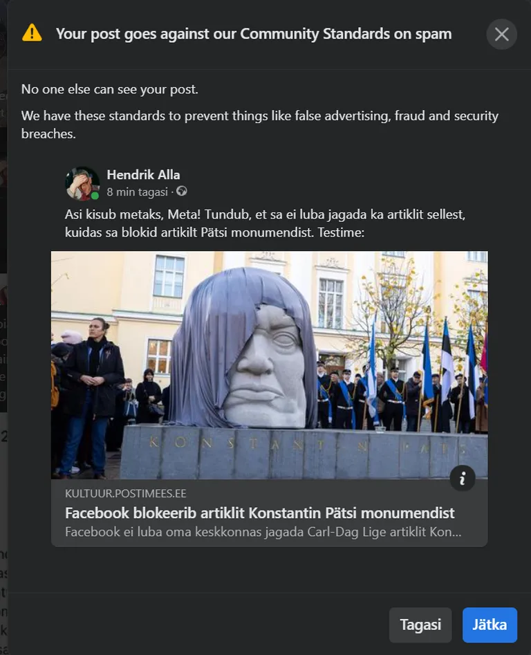 Facebookile ei meeldi, et nende kohta artikkel kirjutatakse.