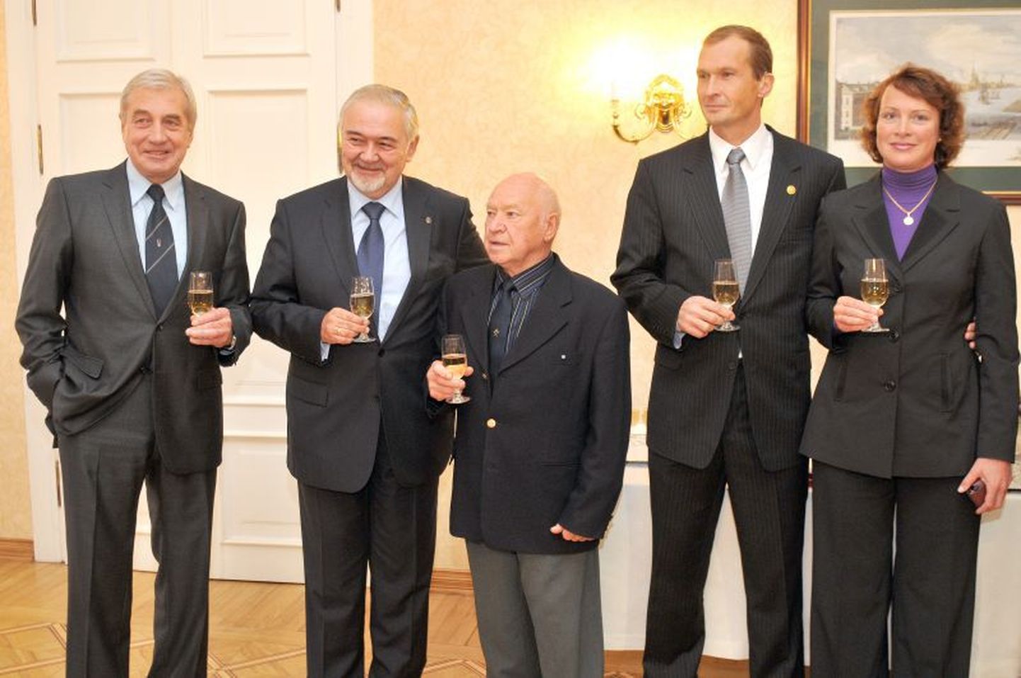 Слева направо: Яан Тультс, Юрий Мерзляков, Михкель Леппик, Юри Яансон, Татьяна Яансон.