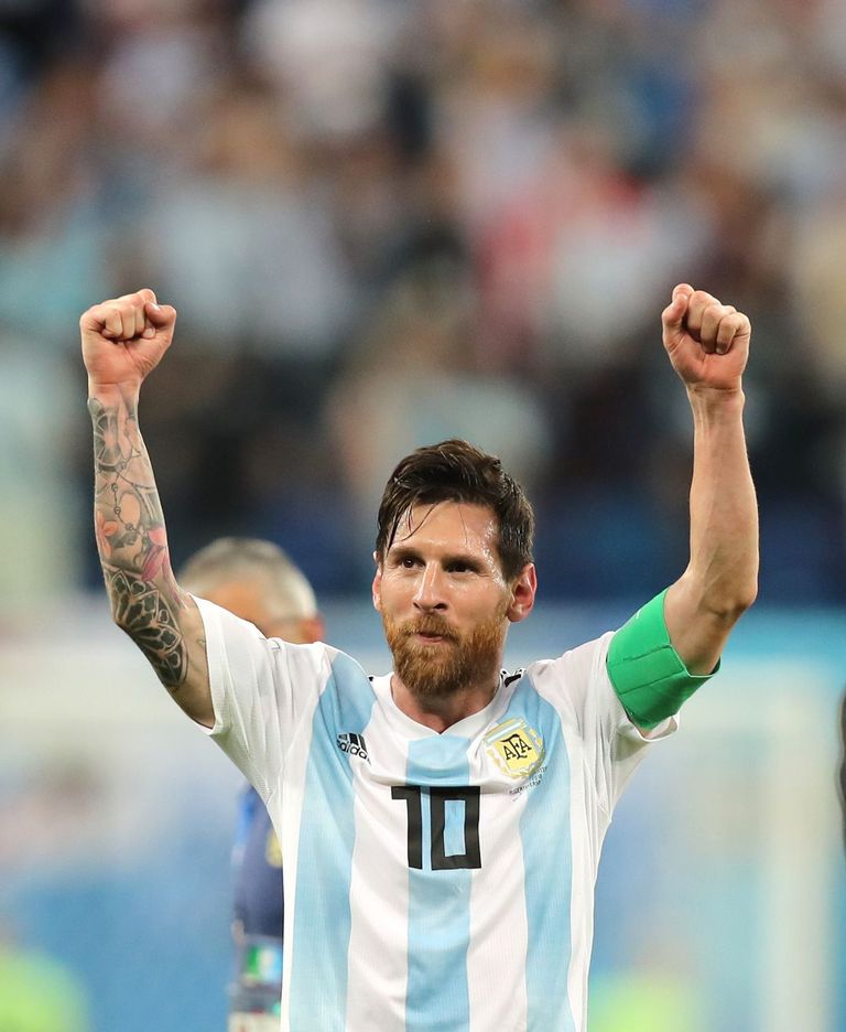 Argentina koondise kapten Lionel Messi pärast Nigeeria üle saavutatud võitu 2:1