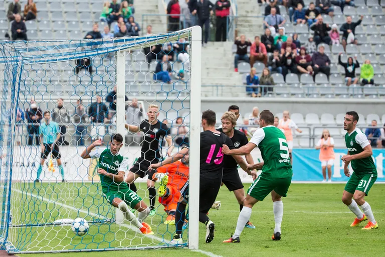 Nii sündis mängu viimasel minutil Haifa vastu Kalju viigivärav, mis aitas nõmmekatel lõpuks eurosarjas järgmisesse ringi murda. FOTO: Jaanus Lensment