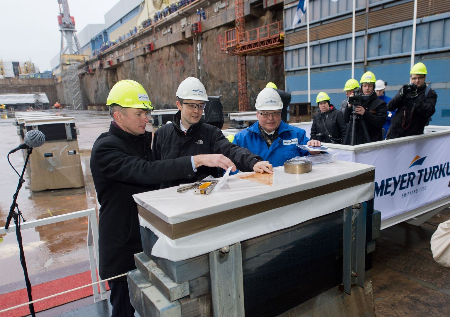 Tallinki uue laeva Megastar kiilupanek Meyer Turku laevatehases