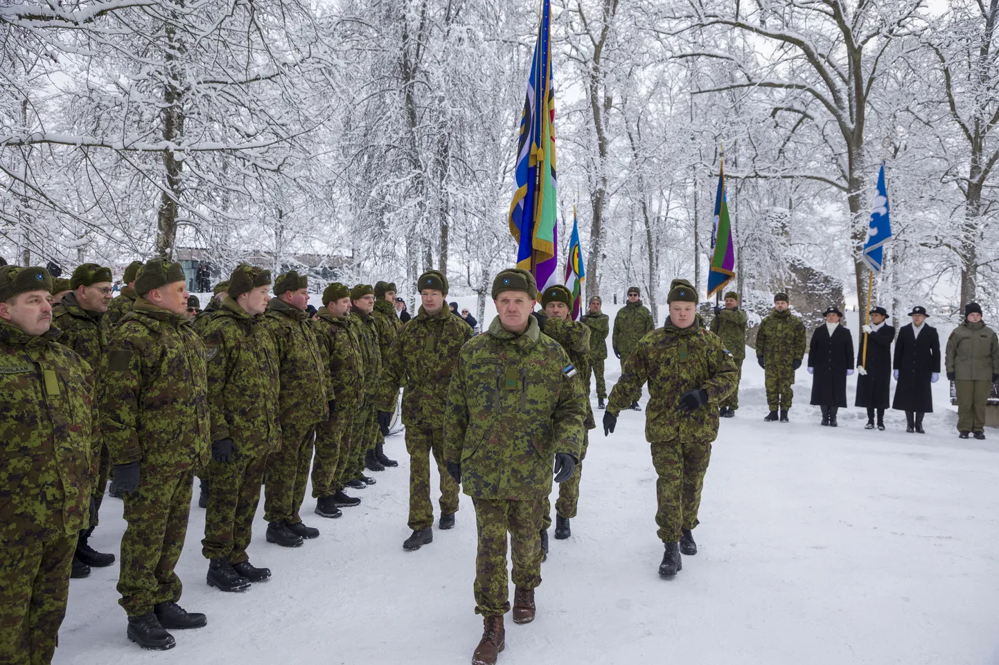 Järva maleva Paide üksikkompanii lipu annetamise tseremoonia