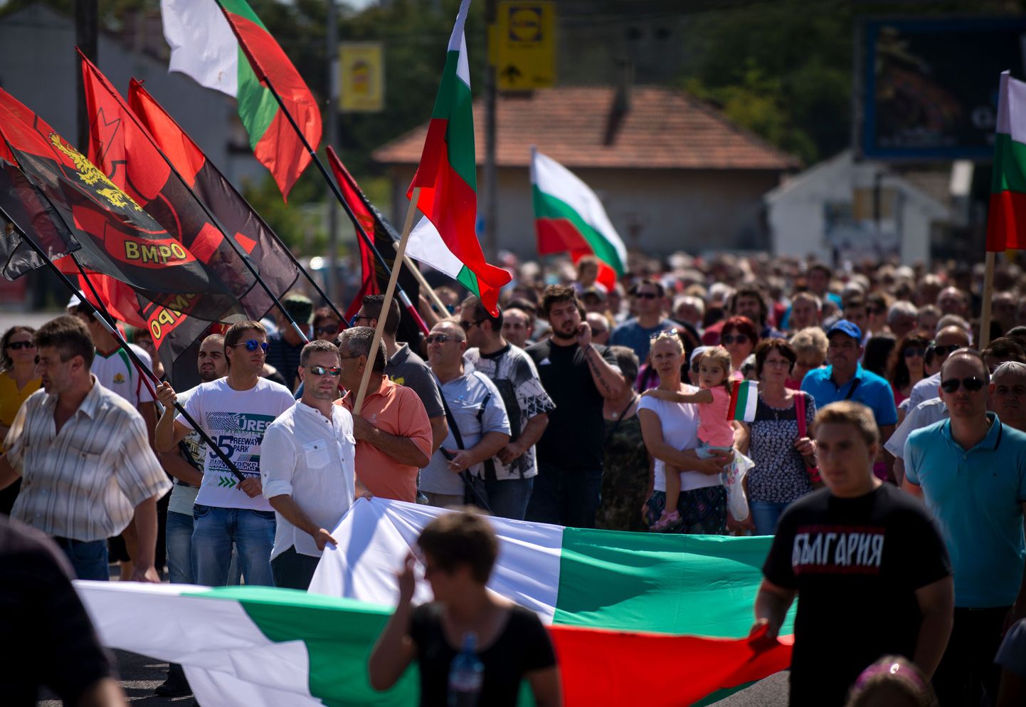 Septembrikuine migrantidevastane meeleavaldus Bulgaarias.