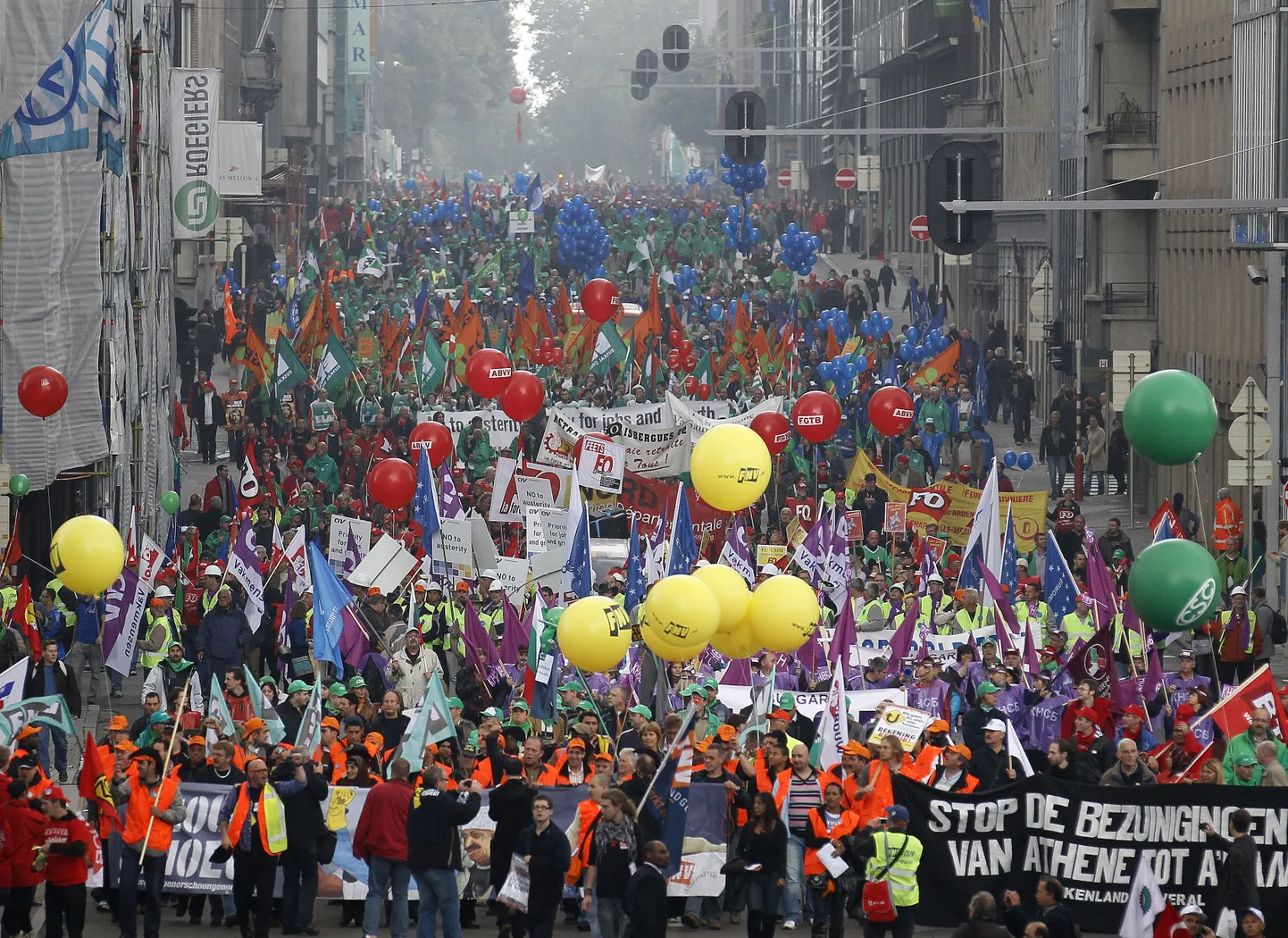 Сентябрьская акция протестов в Брюсселе.