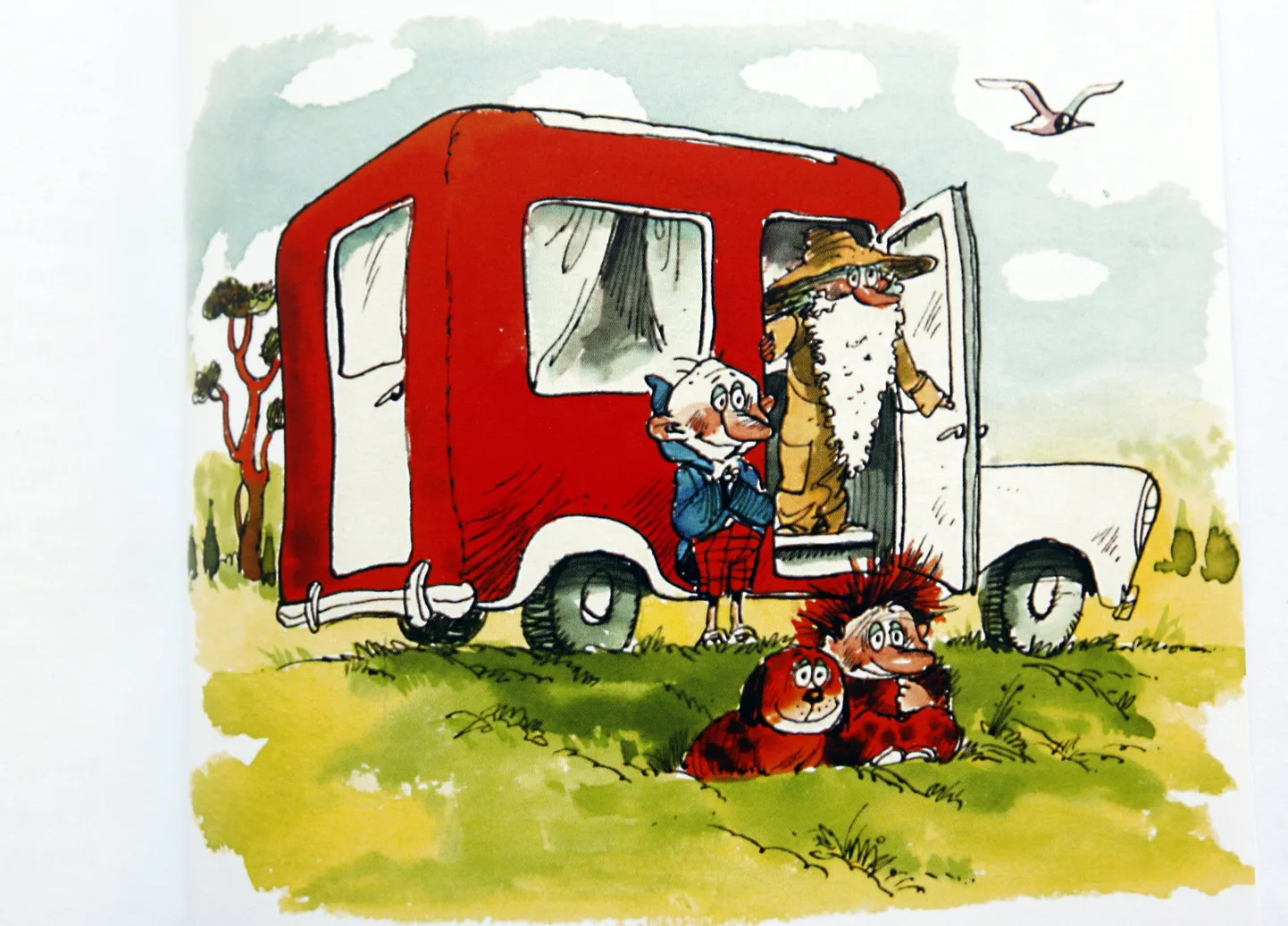 Repro Edgar Valteri raamatu «Jälle need Naksitrallid» kordustrükist, üks illustratsioonidest.