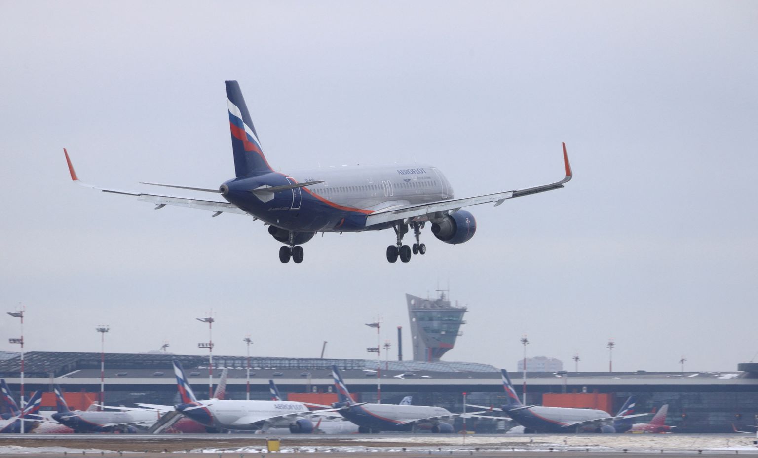 Venemaa lennufirma Aeroflot lennuk Airbus A320 tõusmas Moskva Šeremetjevo lennuväljalt õhku selle aasta märtsis