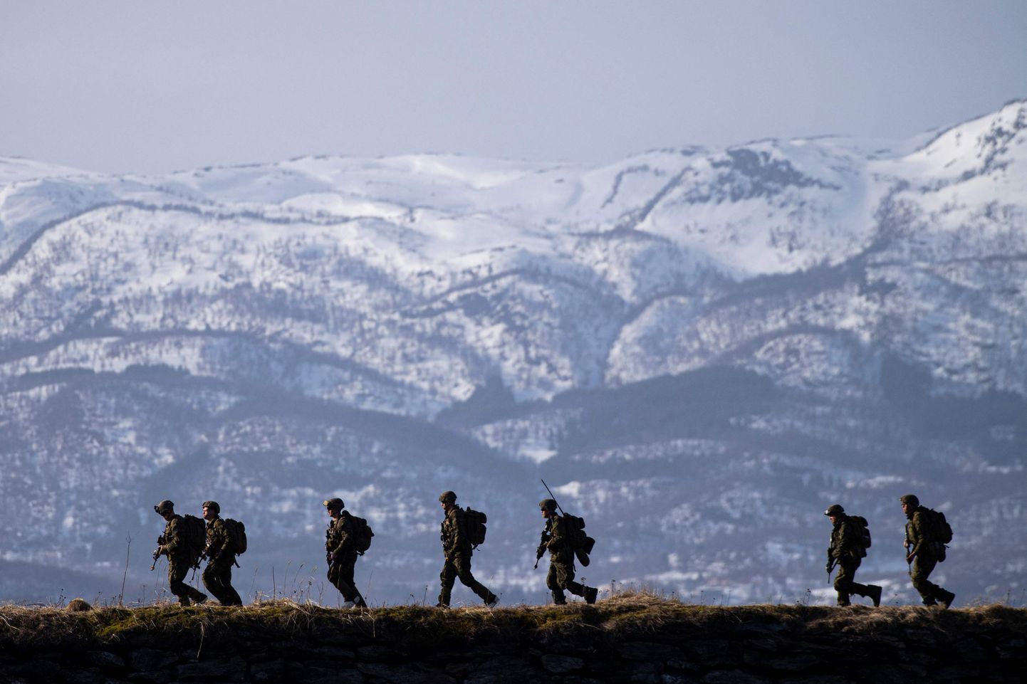 Организованные под эгидой НАТО военные учения Норвегии и США, целью которых является усиление защиты Арктики, 21 марта 2022 года.