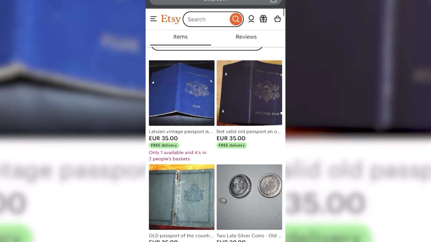 Латвийские паспорта в продаже популярного интернет-магазина Etsy