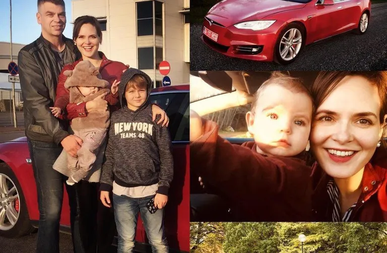 Mikomägide uus auto, punane Tesla