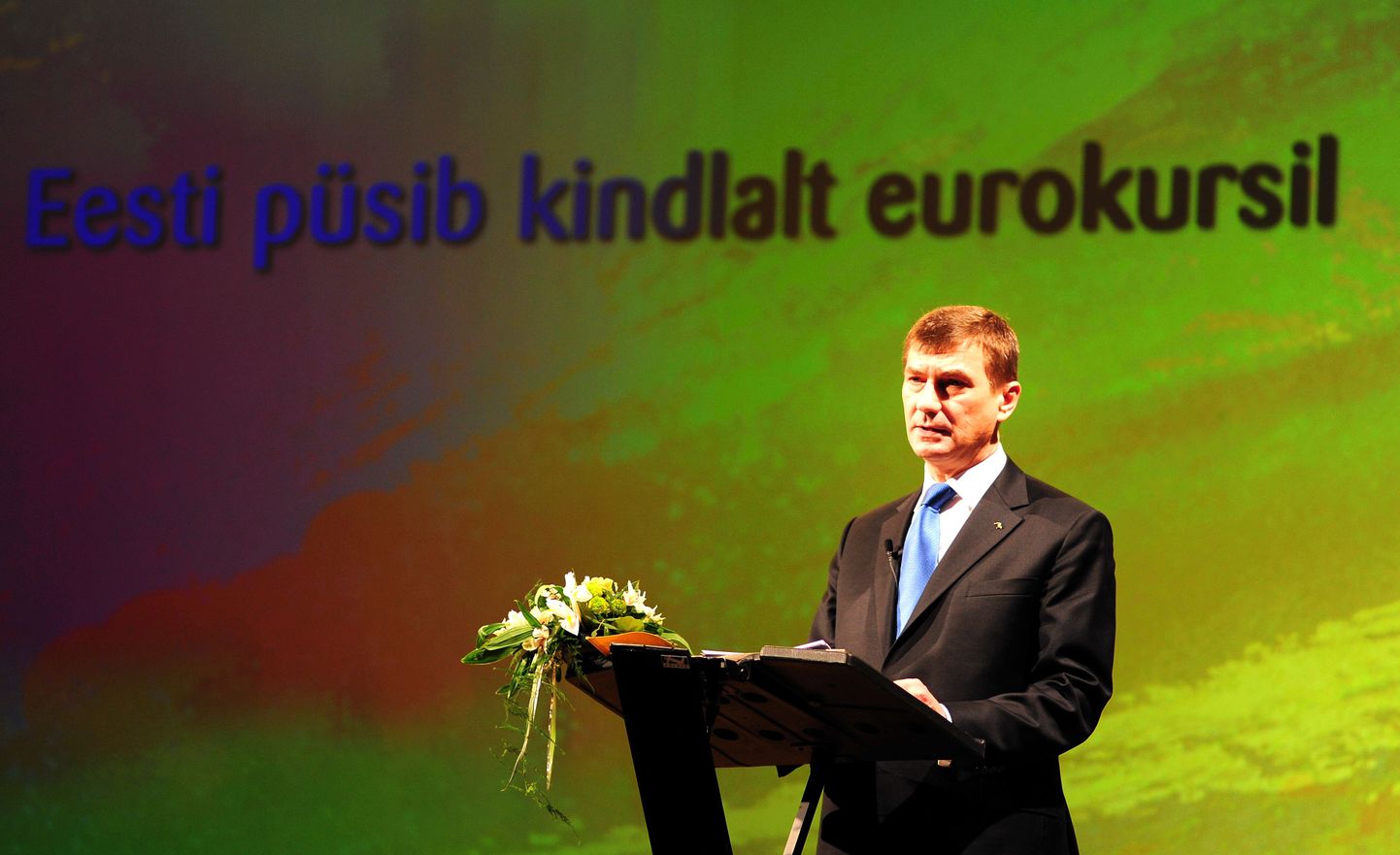Премьер-министр Эстонии Андрус Ансип на съезде Партии Реформ.