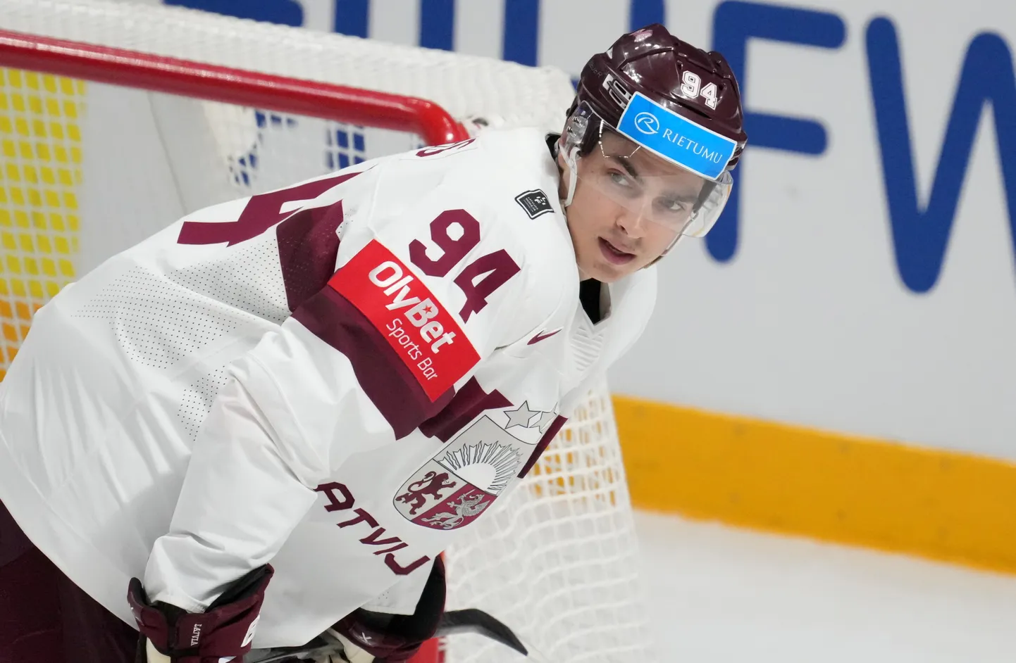 Latvijas hokeja izlases spēlētājs Kristiāns Rubīns.